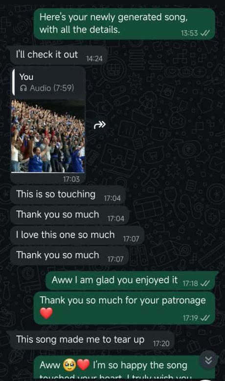Customer message: this is so touching, I love this one so much, this song made me tear up